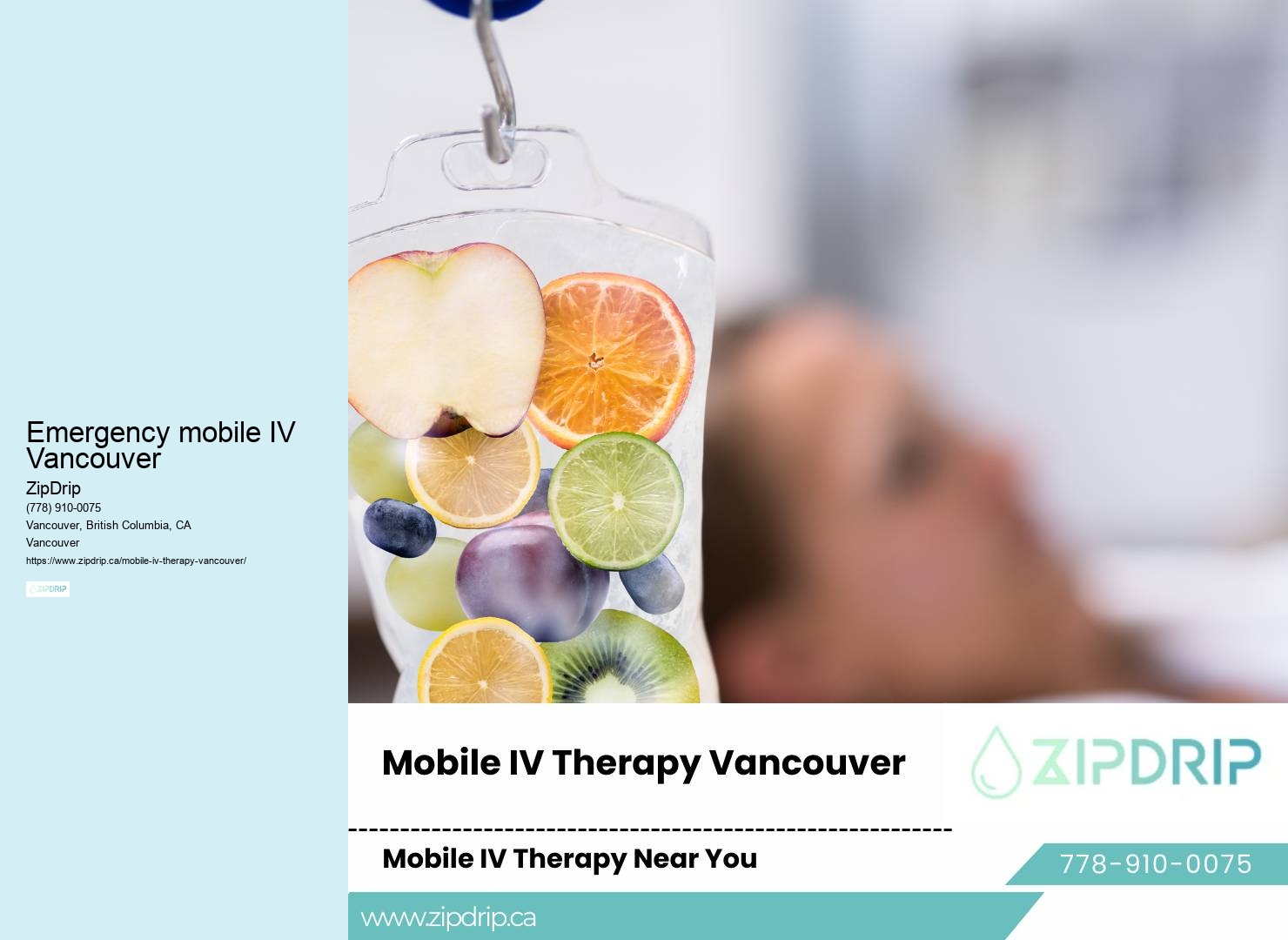 Mobile IV therapy providers Emergency mobile IV Vancouver BC