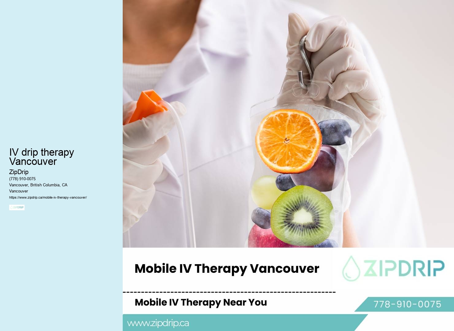 Mobile IV therapy IV drip therapy Vancouver