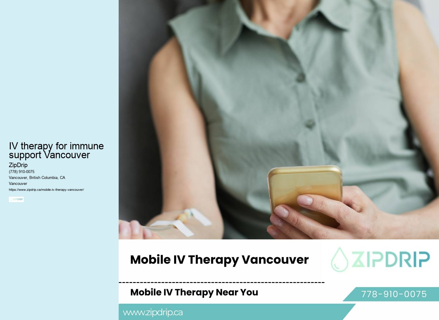 IV therapy for immune support Vancouver IV therapy for hydration recovery