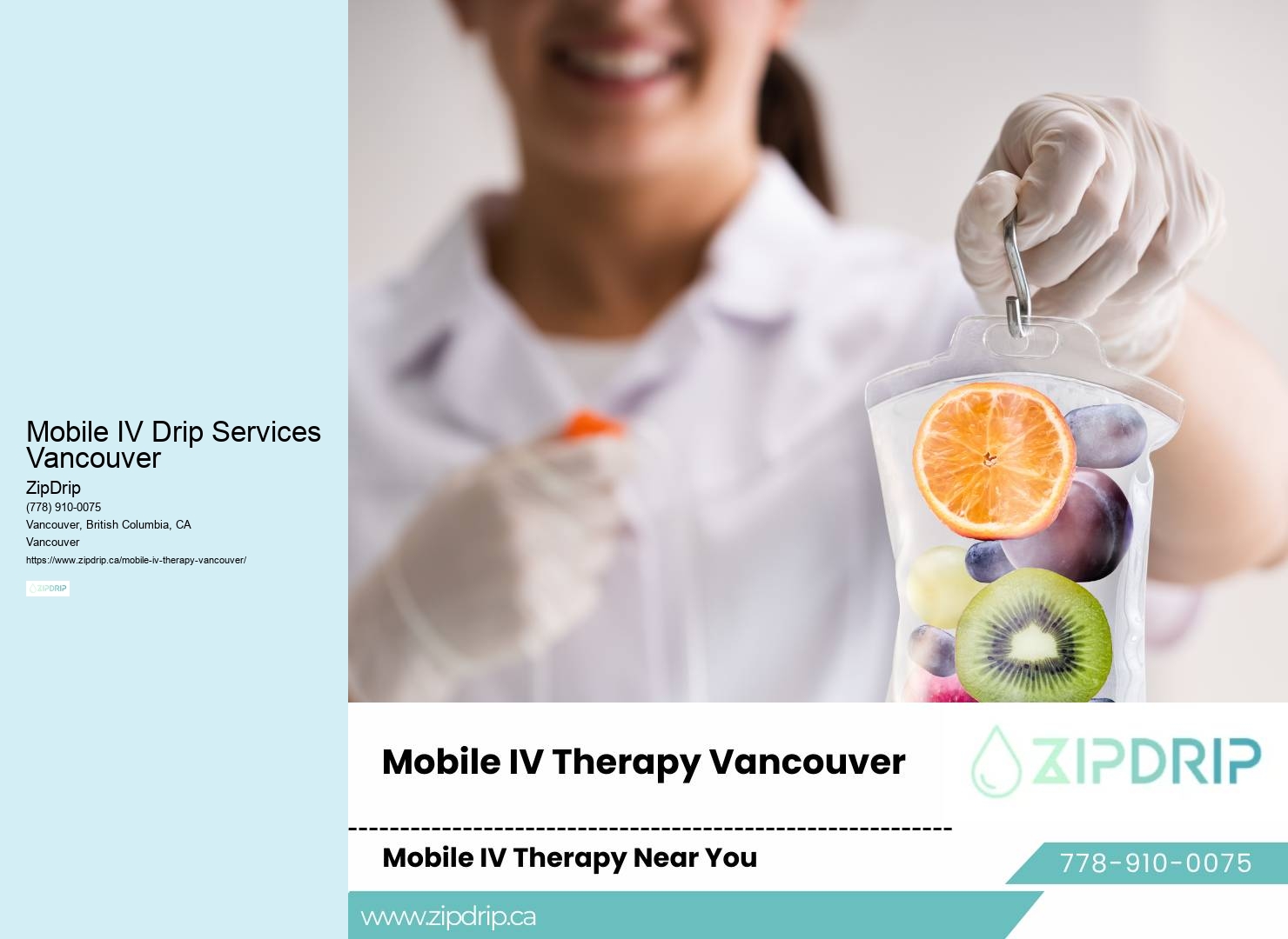 Mobile IV therapy for nutrient deficiencies Mobile IV Drip Services Vancouver