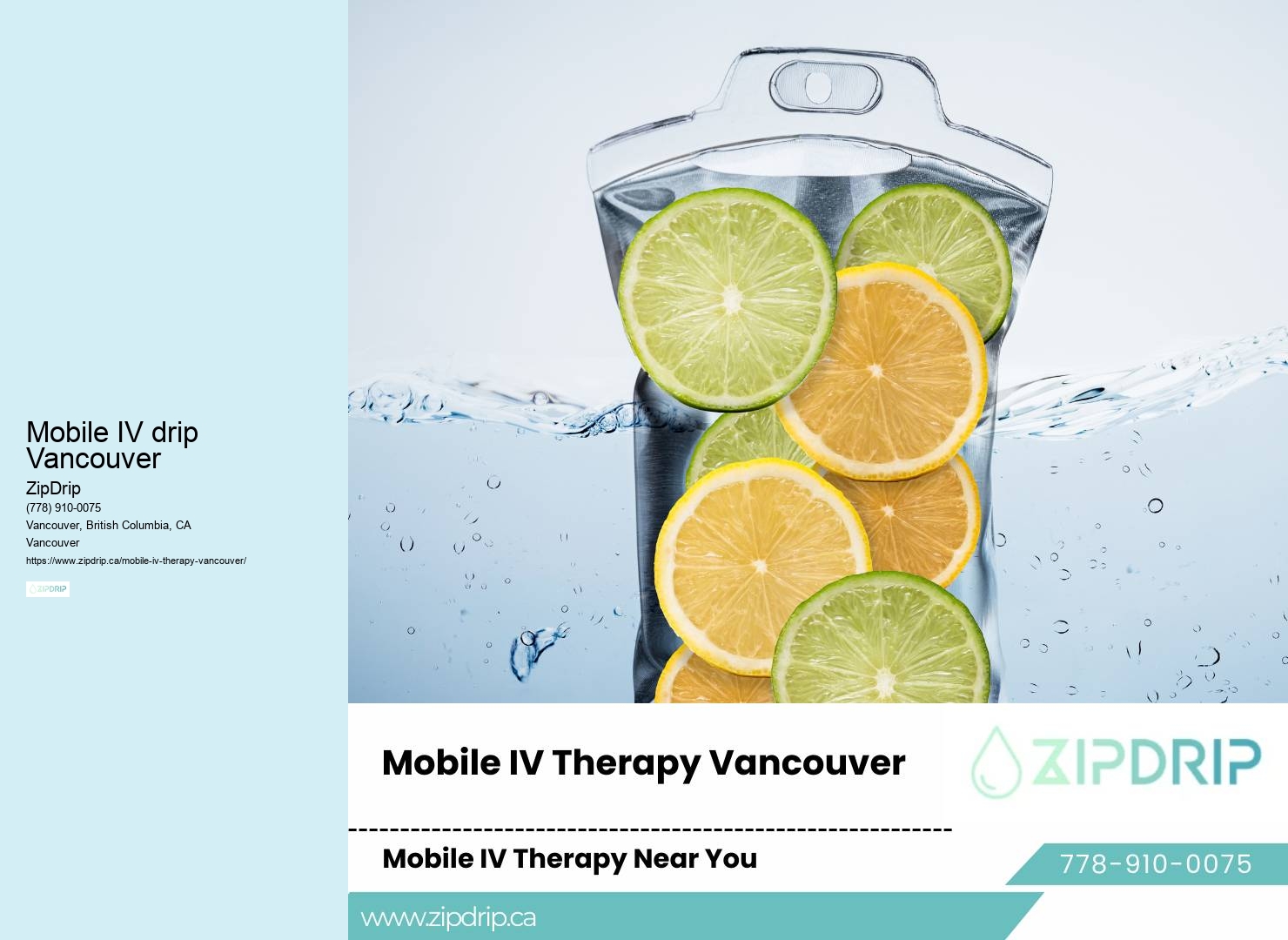 Mobile IV drip Vancouver IV therapy mobile services