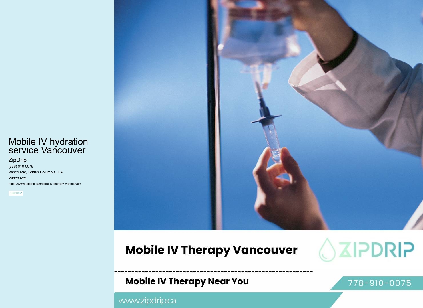 Mobile IV Therapy for Energy Boost Mobile IV hydration service Vancouver