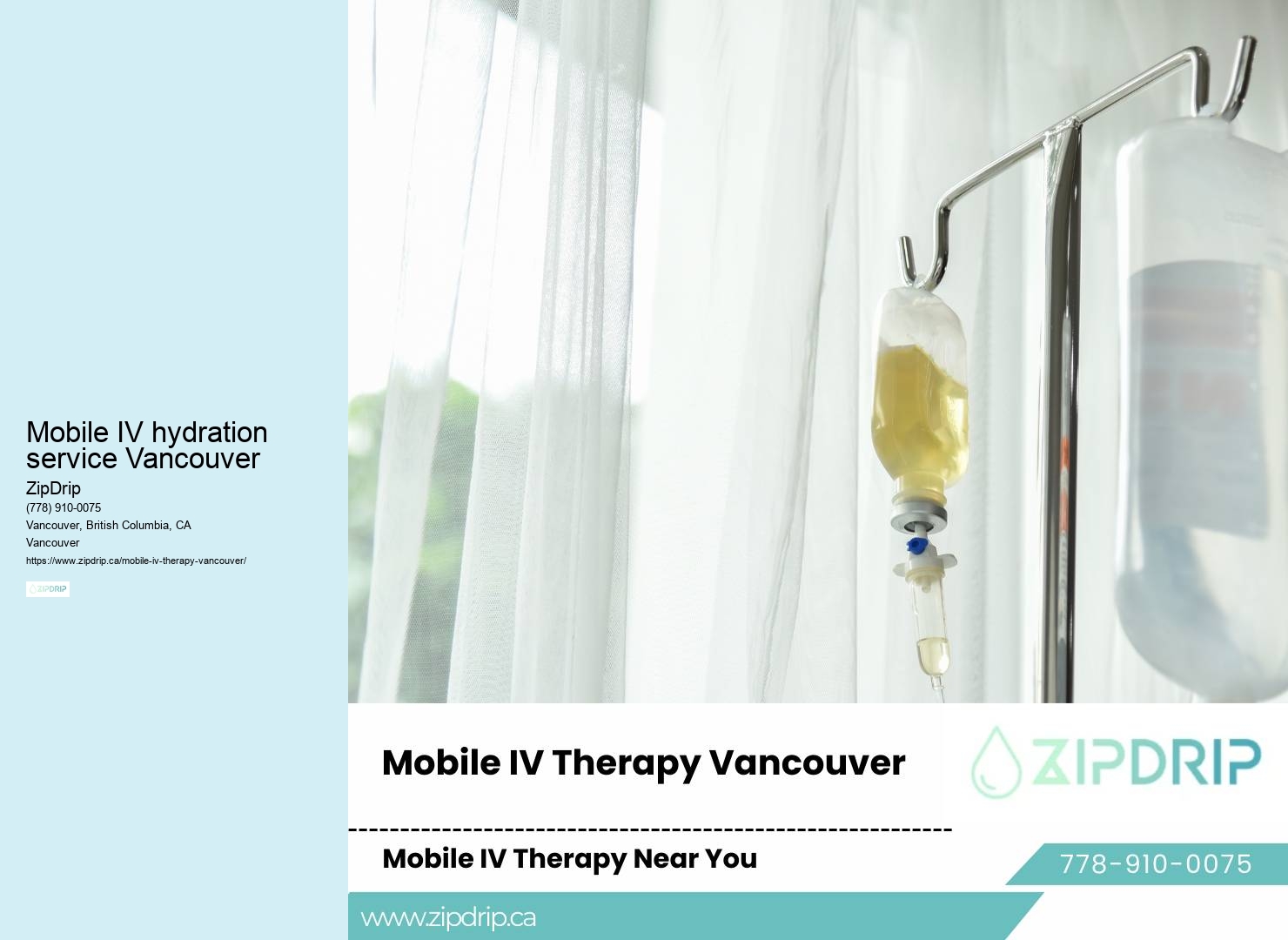 IV vitamin infusion at home Mobile IV hydration service Vancouver