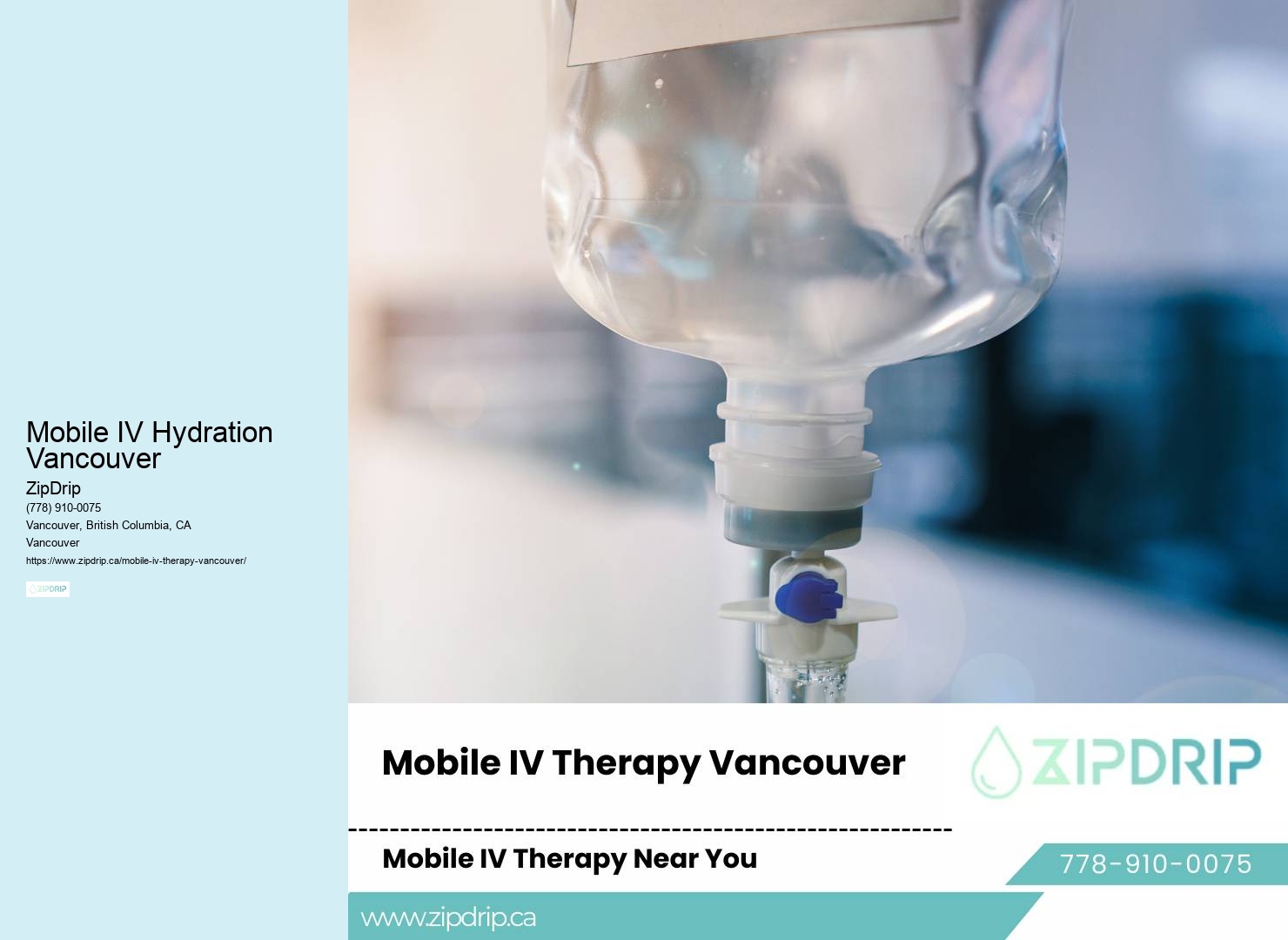 Mobile IV Hydration Vancouver mobile IV therapy for dehydration relief