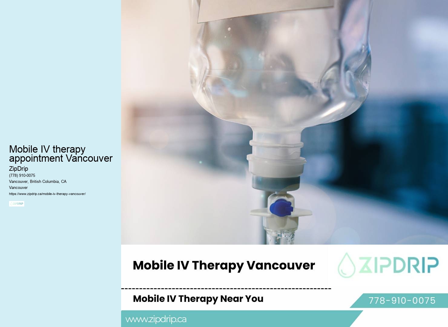 Mobile IV therapy for migraines Mobile IV therapy appointment Vancouver