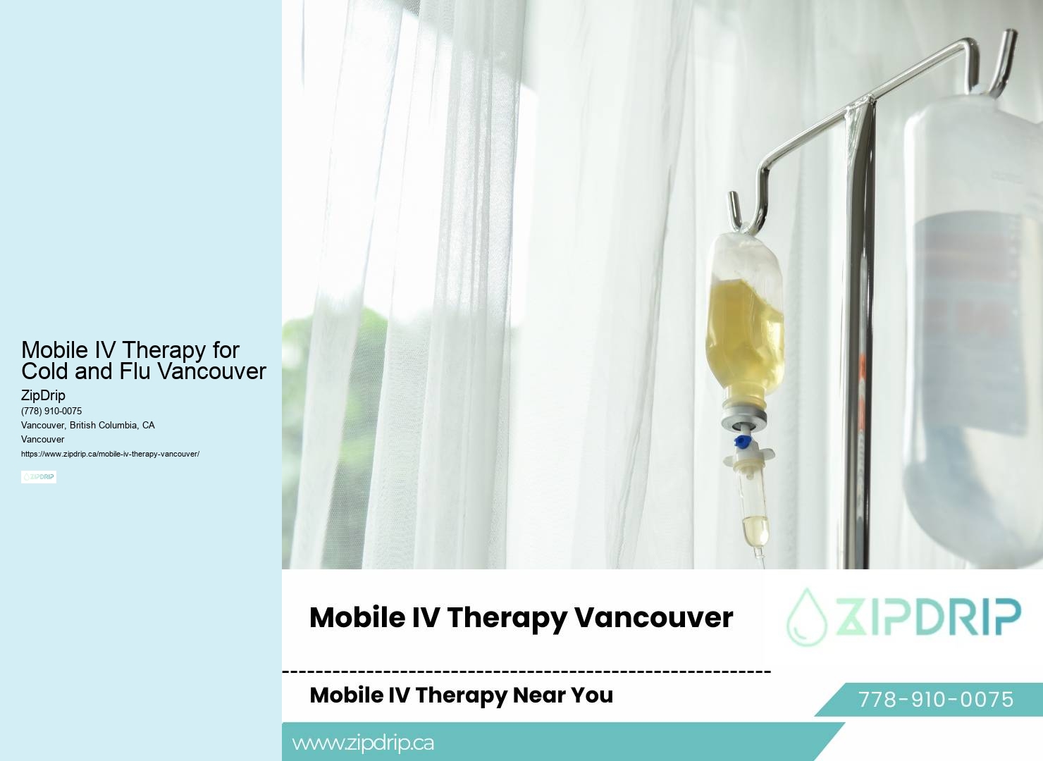 Mobile IV infusion services Mobile IV Therapy for Cold and Flu Vancouver