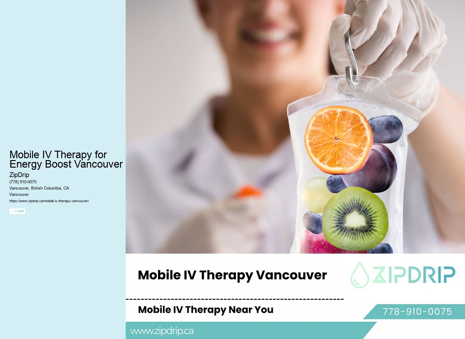 Mobile IV Therapy for Energy Boost Vancouver mobile IV therapy for flu
