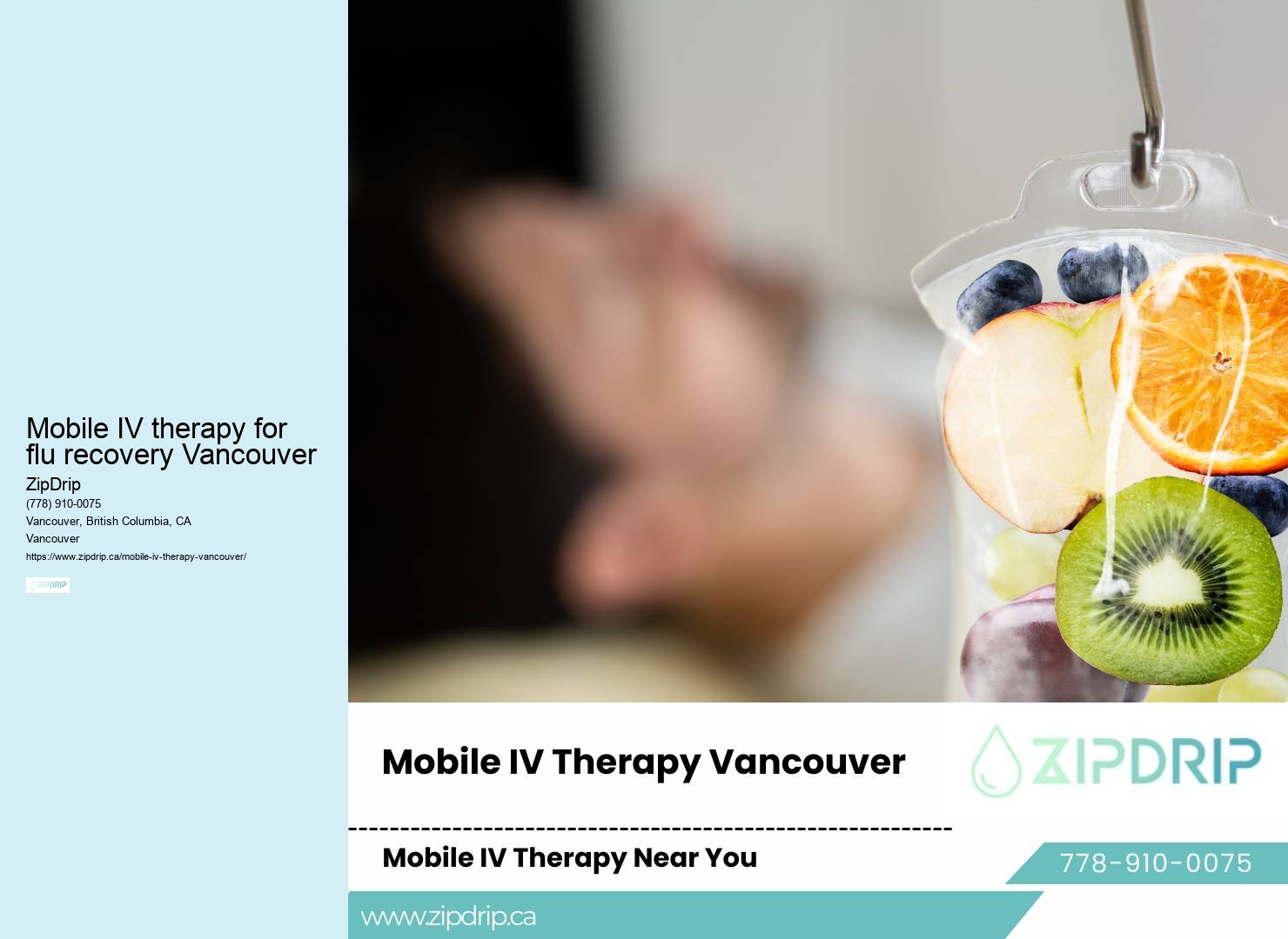 Mobile IV Therapy for Beauty Mobile IV therapy for flu recovery Vancouver