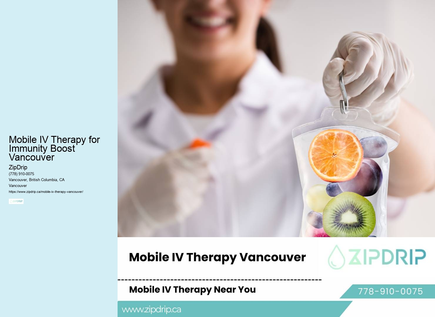 Mobile IV therapy for chronic health issues Mobile IV Therapy for Immunity Boost Vancouver
