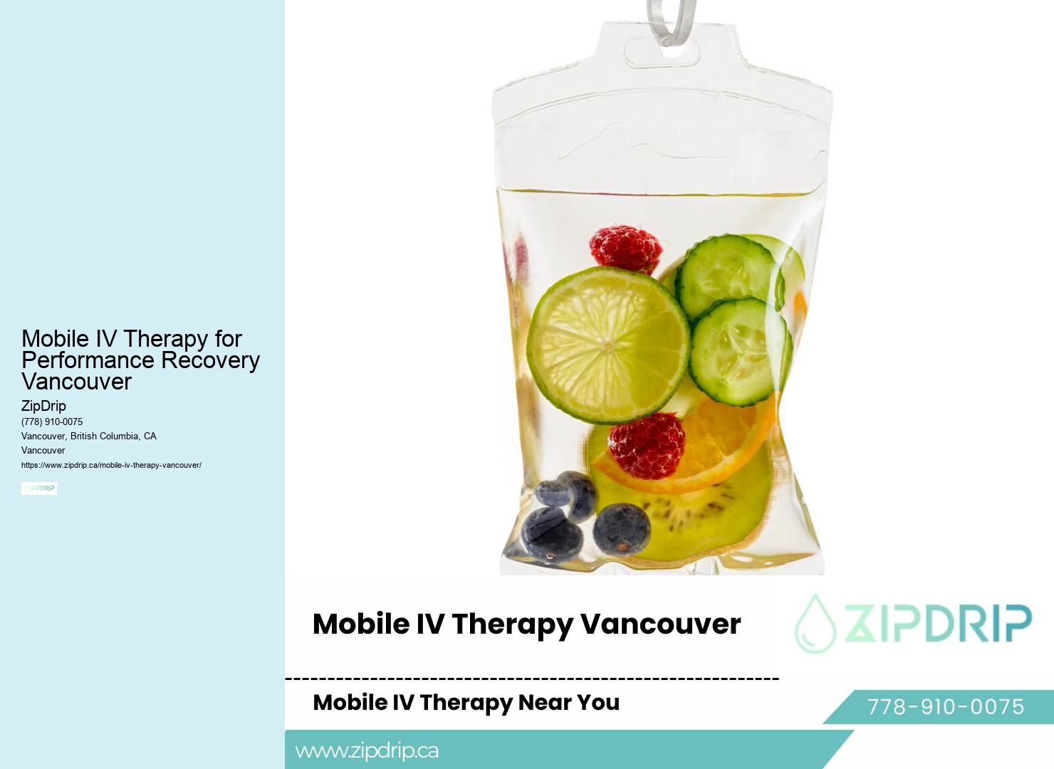Mobile IV Therapy for Performance Recovery Vancouver home IV hydration solutions