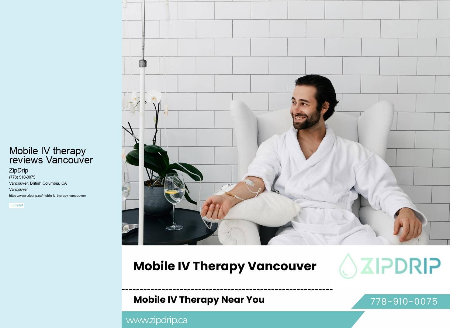 IV therapy for dehydration Mobile IV therapy reviews Vancouver