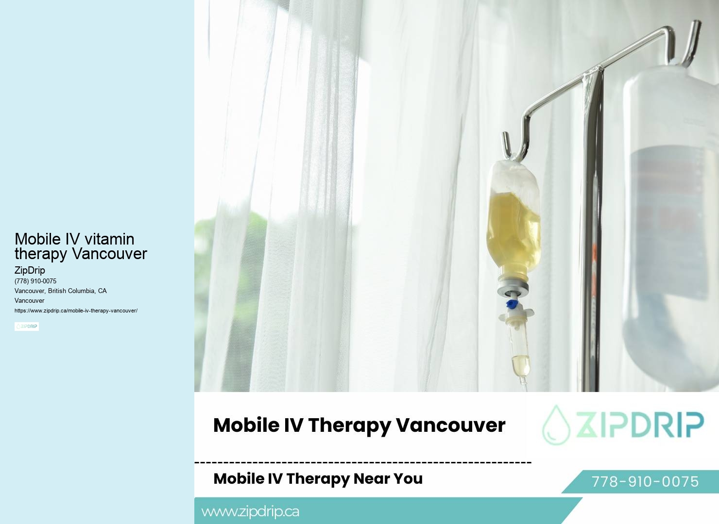 Mobile IV vitamin therapy Vancouver mobile IV therapy costs