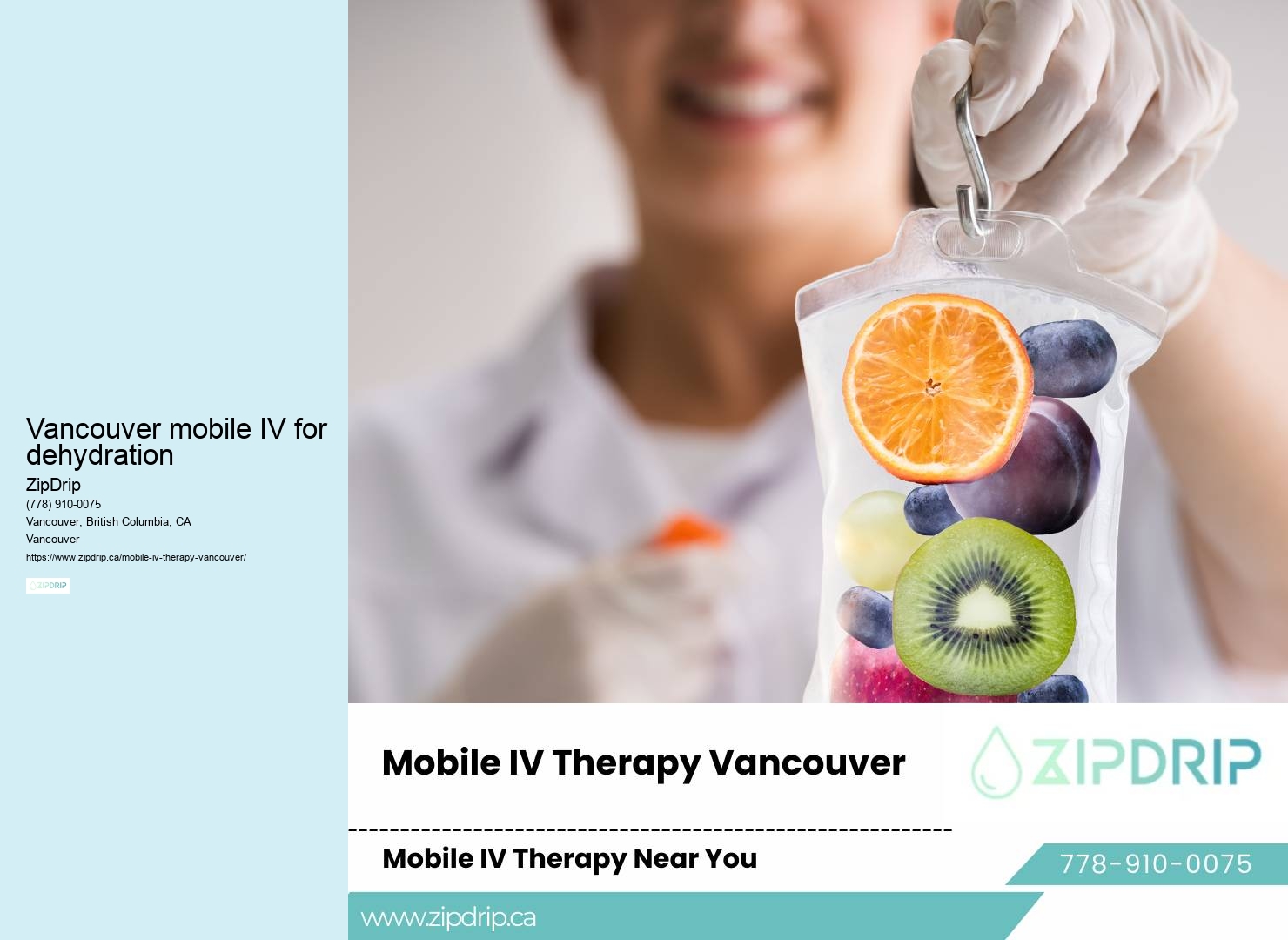Vancouver mobile IV for dehydration IV therapy for chronic illness