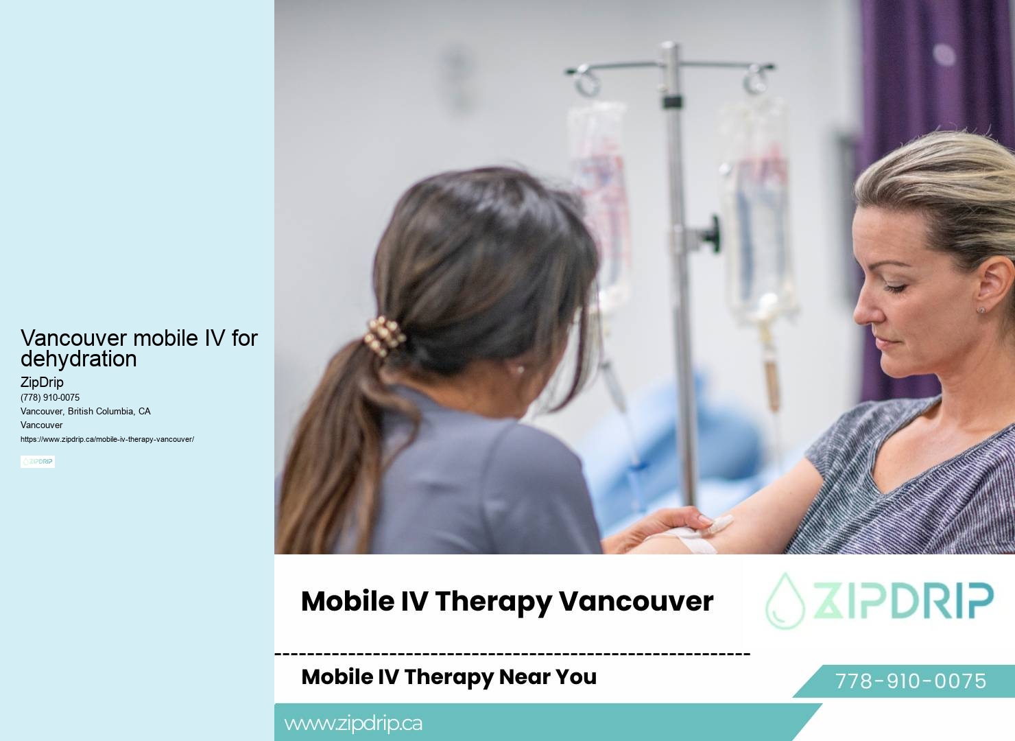 Vancouver mobile IV for dehydration IV therapy on-demand
