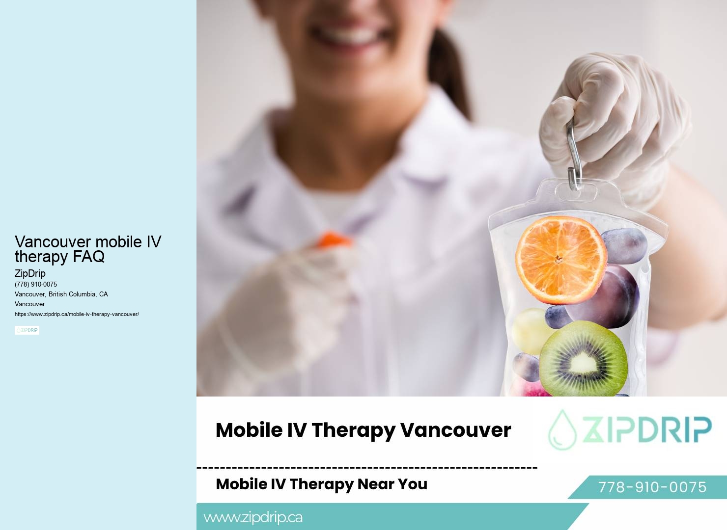 Mobile IV services cost Vancouver mobile IV therapy FAQ