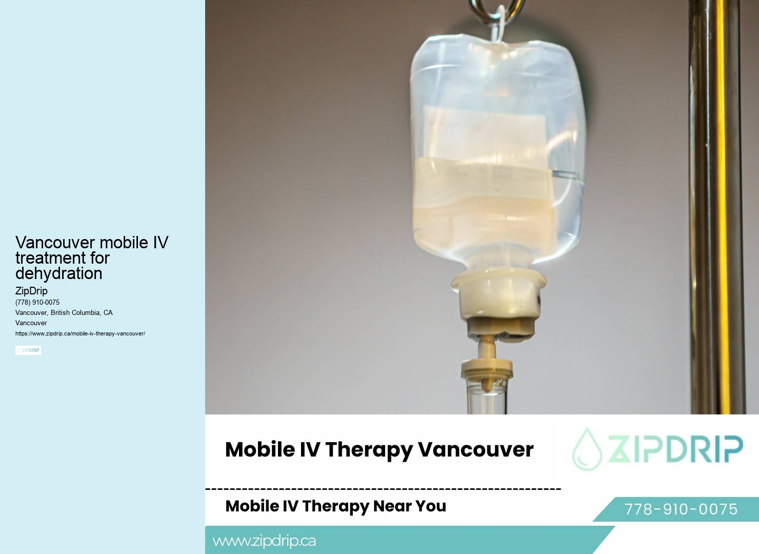 Vancouver mobile IV treatment for dehydration mobile IV wellness treatment